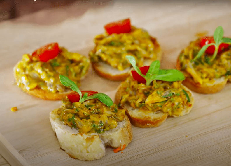 Tandoori Mushroom Crostini Recipe